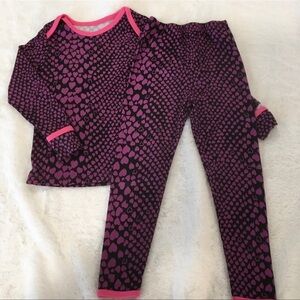 Charming Heart Pattern Kids Insulated Underwear Set